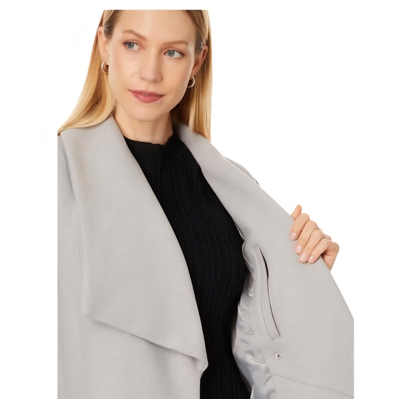 Elegant Gray Long Coat - Picture 3 of 12